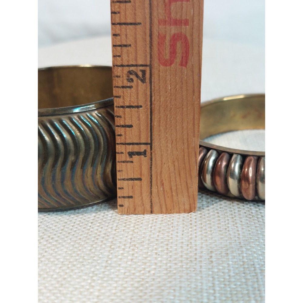 Vintage 1970s Bangle Bracelet Lot Stack Copper Brass Bohemian Coastal Cowgirl - Picture 10 of 16